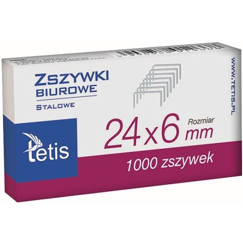 Zszywki 24/6 Tetis 1000 szt (GZ101-A) Tetis