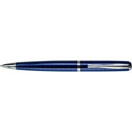 Długopis obrotowy 10B1-DC Titanum metalowy niebieski w kratkę srebrne wykończenie niebieski wkład 0,7 mm Titanum