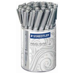 Marker permanentny Staedtler metaliczny, srebrny 1,0-2,0mm okrągła końcówka (8323-81) Staedtler