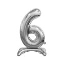 Balon gumowy Godan Beauty&Charm cyfra stojąca srebrna srebrny 30cal (BC-ASS6) Godan