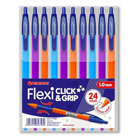 Długopis Penmate FLEXI Clkic&Grip niebieski 1,0mm (TT7985) Penmate