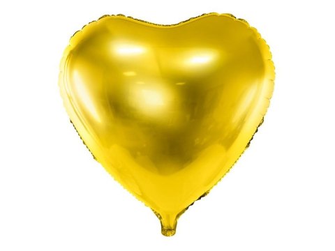 Balon foliowy Partydeco Serce, 45cm, złoty 18cal (FB9M-019) Partydeco