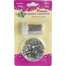 Zestaw brokat + konfetti Titanum Craft-Fun Series srebrny Titanum