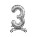 Balon gumowy Godan Beauty&Charm cyfra stojąca srebrna Srebrny 30cal (BC-ASS3) Godan