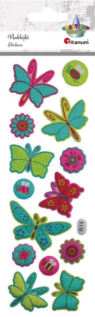Naklejka (nalepka) Craft-Fun Series motylki, kwiatki Titanum (R14) Titanum