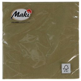Serwetki khaki bibuła [mm:] 330x330 Pol-mak (00051) Pol-mak