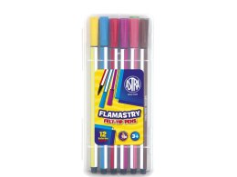 Flamastry heksagonalne Astra w plastikowym zamykanym boxie 12 kolorów (314115001) Astra